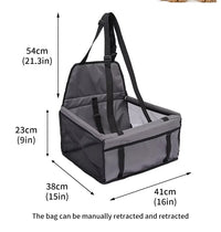 Dog Folding Car Seat - Waterproof Pet Booster with Safety Belt