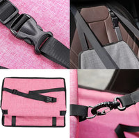 Dog Folding Car Seat - Waterproof Pet Booster with Safety Belt