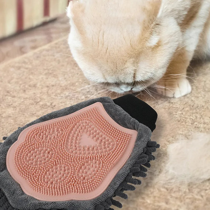 Gentle Pet Grooming Glove for Dogs & Cats