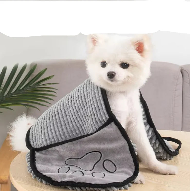 Pet Microfiber Drying Towel with Glove for Dogs & Cats